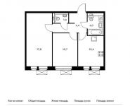 2-комнатная квартира площадью 50.9 кв.м, Молодогвардейская ул, вл36 | цена 13 116 930 руб. | www.metrprice.ru
