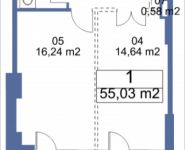 1-комнатная квартира площадью 55.03 кв.м, Кудрявцева, IV | цена 6 666 410 руб. | www.metrprice.ru