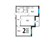 2-комнатная квартира площадью 56 кв.м, Нововатутинский пр-т | цена 5 302 470 руб. | www.metrprice.ru