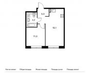 1-комнатная квартира площадью 38.3 кв.м, Боровское ш, 2Ак3 | цена 6 361 630 руб. | www.metrprice.ru