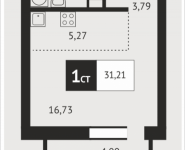 1-комнатная квартира площадью 31.2 кв.м, Клубная, 9 | цена 3 014 388 руб. | www.metrprice.ru