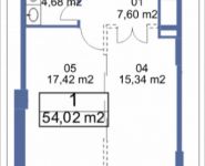1-комнатная квартира площадью 54.02 кв.м, Кудрявцева, IV | цена 6 232 435 руб. | www.metrprice.ru