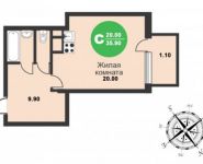1-комнатная квартира площадью 35.9 кв.м,  | цена 2 459 150 руб. | www.metrprice.ru