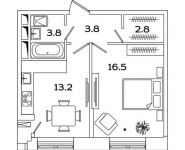 1-комнатная квартира площадью 40.1 кв.м, Рязанский проспект, д.2Б | цена 6 836 167 руб. | www.metrprice.ru