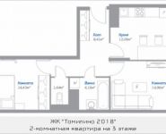 2-комнатная квартира площадью 57.05 кв.м, Новорязанское шоссе, 9, корп.9 | цена 4 018 430 руб. | www.metrprice.ru