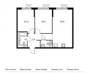 2-комнатная квартира площадью 53.2 кв.м, | цена 5 974 360 руб. | www.metrprice.ru