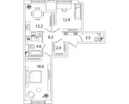 2-комнатная квартира площадью 61.4 кв.м, Рязанский проспект, д.2Б | цена 10 437 447 руб. | www.metrprice.ru