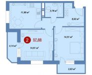 1-комнатная квартира площадью 36.91 кв.м, Новые Островцы мкр, 1 | цена 3 284 990 руб. | www.metrprice.ru
