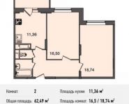 2-комнатная квартира площадью 62.5 кв.м, Богородский мкр, 14 | цена 3 472 320 руб. | www.metrprice.ru