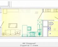 1-комнатная квартира площадью 27.7 кв.м, Ак. Каргина, 23, корп.2 | цена 2 465 300 руб. | www.metrprice.ru
