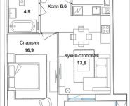 1-комнатная квартира площадью 52 кв.м, Шелепихинская набережная, влд 34, корп.3 | цена 18 746 000 руб. | www.metrprice.ru