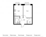 1-комнатная квартира площадью 33.6 кв.м,  | цена 3 847 200 руб. | www.metrprice.ru