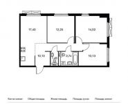 3-комнатная квартира площадью 69.15 кв.м, Складочная ул, 6к1 | цена 14 936 400 руб. | www.metrprice.ru