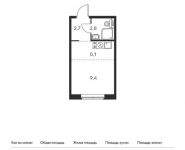 1-комнатная квартира площадью 20 кв.м, Ясеневая улица, 12к1 | цена 3 960 000 руб. | www.metrprice.ru