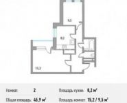 2-комнатная квартира площадью 46 кв.м,  | цена 2 850 000 руб. | www.metrprice.ru