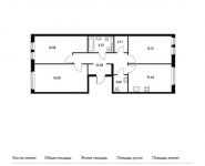 3-комнатная квартира площадью 89.89 кв.м, Сельскохозяйственная ул, 35 | цена 16 863 364 руб. | www.metrprice.ru