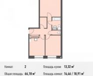 2-комнатная квартира площадью 66.2 кв.м, Донецкая ул., 30С1 | цена 8 885 907 руб. | www.metrprice.ru