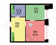 1-комнатная квартира площадью 33 кв.м, Генерала Карбышева бул., 8 | цена 7 935 840 руб. | www.metrprice.ru