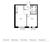 1-комнатная квартира площадью 35.8 кв.м,  | цена 4 127 740 руб. | www.metrprice.ru