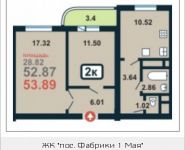 2-комнатная квартира площадью 56.5 кв.м, Рязановское шоссе, 18 | цена 4 689 500 руб. | www.metrprice.ru