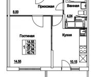 1-комнатная квартира площадью 37.94 кв.м, 2-я Муравская | цена 5 105 509 руб. | www.metrprice.ru