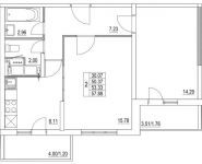 2-комнатная квартира площадью 53.33 кв.м, 2-я Муравская | цена 6 999 114 руб. | www.metrprice.ru