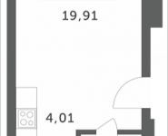 1-комнатная квартира площадью 27.08 кв.м, Мякининское шоссе, 4 | цена 3 783 888 руб. | www.metrprice.ru