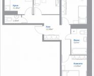 3-комнатная квартира площадью 75.07 кв.м, Новорязанское шоссе, 9, корп.9 | цена 5 141 994 руб. | www.metrprice.ru