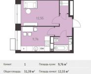 1-комнатная квартира площадью 31.39 кв.м,  | цена 2 517 478 руб. | www.metrprice.ru