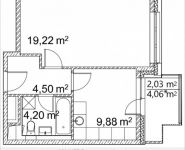 1-комнатная квартира площадью 39.26 кв.м, Лазоревый пр., 3 | цена 8 883 124 руб. | www.metrprice.ru