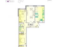 3-комнатная квартира площадью 88.3 кв.м,  | цена 6 710 800 руб. | www.metrprice.ru