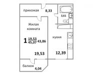 1-комнатная квартира площадью 45 кв.м, Народная ул., 23 | цена 3 239 237 руб. | www.metrprice.ru