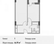 1-комнатная квартира площадью 47.3 кв.м, Береговой пр., ВЛ5 | цена 10 595 200 руб. | www.metrprice.ru