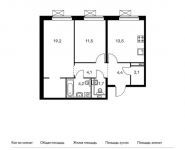 2-комнатная квартира площадью 60.7 кв.м, Ясеневая ул, 12к3 | цена 10 974 560 руб. | www.metrprice.ru