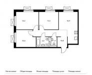 3-комнатная квартира площадью 67.6 кв.м, Полярная ул, 27к4 | цена 13 459 160 руб. | www.metrprice.ru