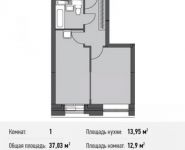 1-комнатная квартира площадью 37 кв.м, Донецкая ул., 30С1 | цена 4 453 339 руб. | www.metrprice.ru