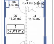 1-комнатная квартира площадью 57.81 кв.м, Кудрявцева, IV | цена 7 003 183 руб. | www.metrprice.ru