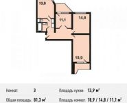3-комнатная квартира площадью 81.3 кв.м, Сходненская ул., 21 | цена 6 739 770 руб. | www.metrprice.ru