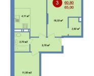 3-комнатная квартира площадью 75.41 кв.м, Новые Островцы мкр, 1 | цена 6 032 800 руб. | www.metrprice.ru