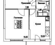 1-комнатная квартира площадью 37.52 кв.м, 2-я Муравская | цена 5 238 092 руб. | www.metrprice.ru