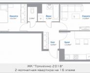 2-комнатная квартира площадью 55.49 кв.м, Новорязанское шоссе, 9, корп.9 | цена 4 086 893 руб. | www.metrprice.ru