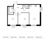 2-комнатная квартира площадью 62.1 кв.м,  | цена 7 824 600 руб. | www.metrprice.ru