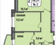 2-комнатная квартира площадью 58.31 кв.м, Чечёрский проезд, 122, корп.1 | цена 6 716 489 руб. | www.metrprice.ru