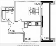 1-комнатная квартира площадью 45 кв.м, 1-я Мясниковская улица, вл2 | цена 13 161 001 руб. | www.metrprice.ru