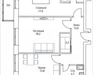 2-комнатная квартира площадью 71 кв.м, Шелепихинская набережная, влд 34, корп.2 | цена 21 104 800 руб. | www.metrprice.ru