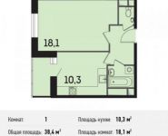 1-комнатная квартира площадью 38.4 кв.м, Новотушинская ул., 3 | цена 4 158 720 руб. | www.metrprice.ru