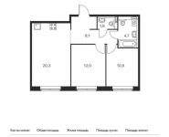 2-комнатная квартира площадью 57.4 кв.м, | цена 6 796 160 руб. | www.metrprice.ru