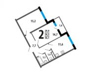 2-комнатная квартира площадью 56 кв.м, Нововатутинский пр-т | цена 5 264 424 руб. | www.metrprice.ru