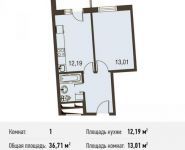 1-комнатная квартира площадью 0 кв.м, Вельяминовская ул. | цена 2 195 258 руб. | www.metrprice.ru