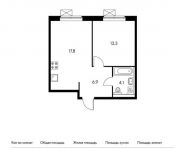 1-комнатная квартира площадью 42.1 кв.м,  | цена 4 045 810 руб. | www.metrprice.ru